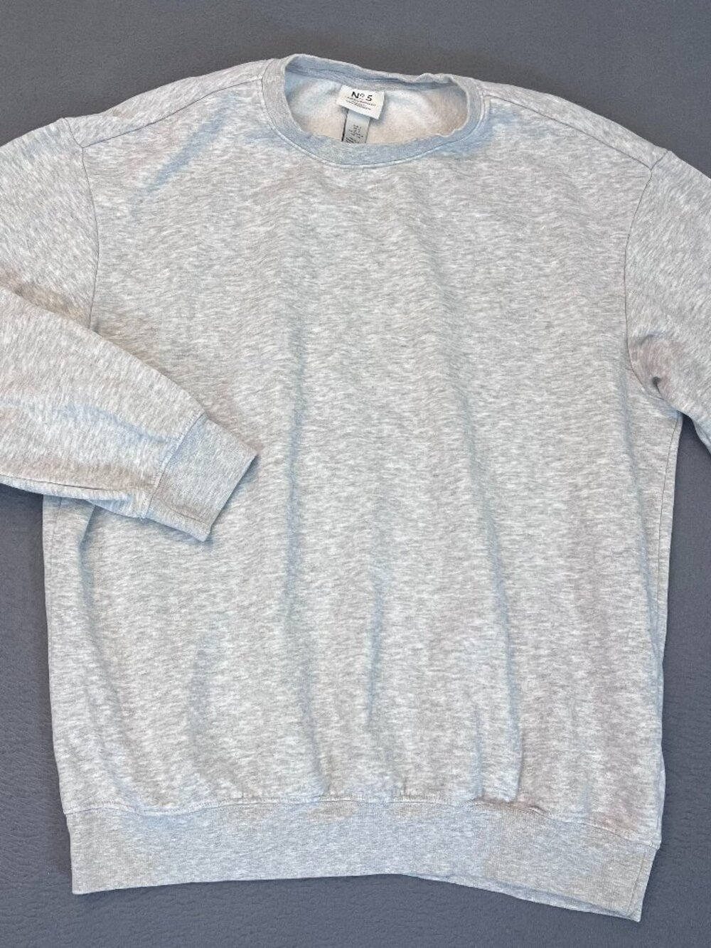 H&M Essentials No. 5 Size Small Men's Heather Grey Oversized Sweatshirt Pullover